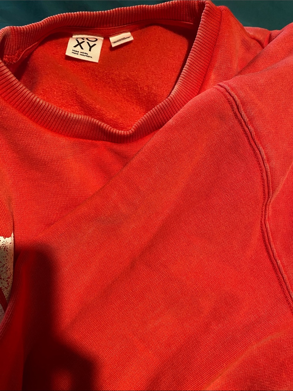 Roxy Red Hibiscus Crop Sweatshirt Coverup - Picture 3 of 3